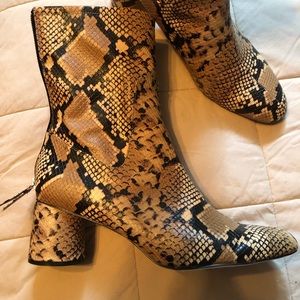 Zara animal print short boots - great condition